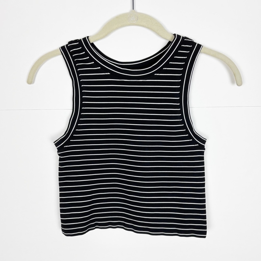 Free People Intimately Seamless Stripe Brami Black White Crop Top Size XS/Small - Picture 8 of 8